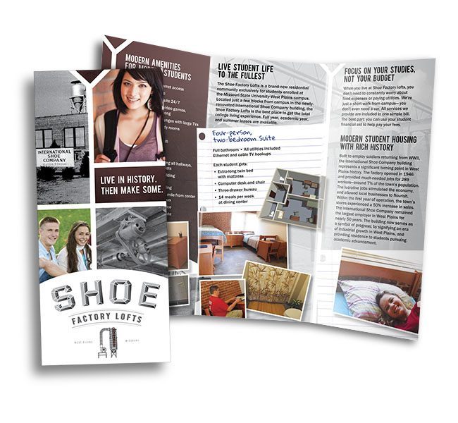 Red Crow Marketing - Graphic Design - Shoe Factory Lofts Print Brochure