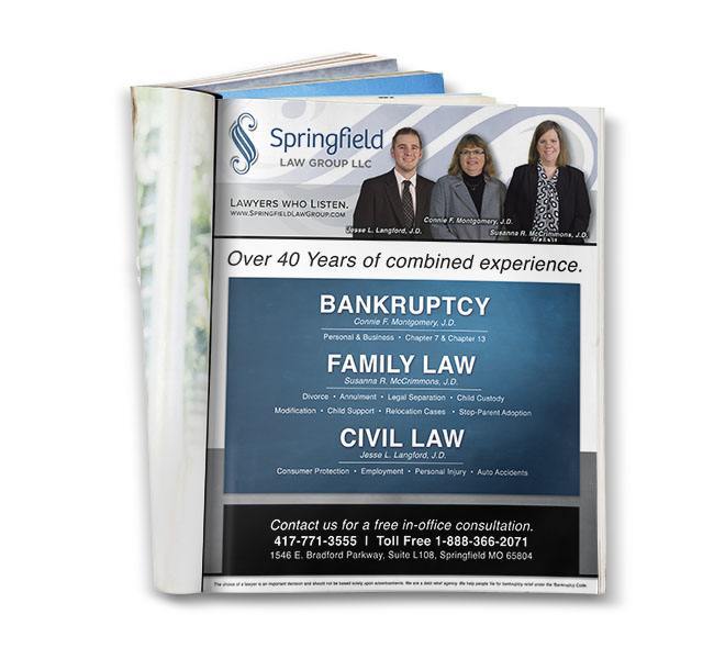 Red Crow Marketing - Springfield Law Group Full Page Print Ad