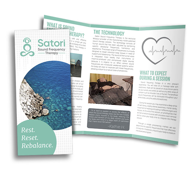 Red Crow Marketing - Graphic Design - Satori Sound Frequency Therapy Brochure