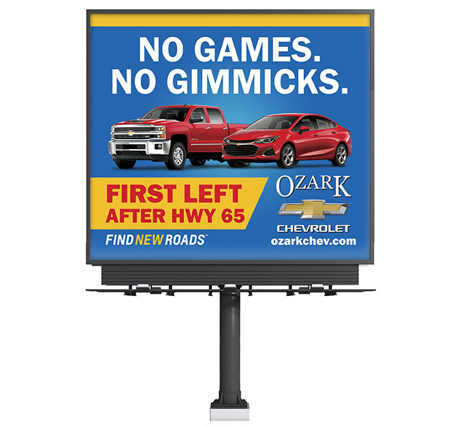 Red Crow Marketing - Ozark Chevrolet No Games No Gimmicks Billboard