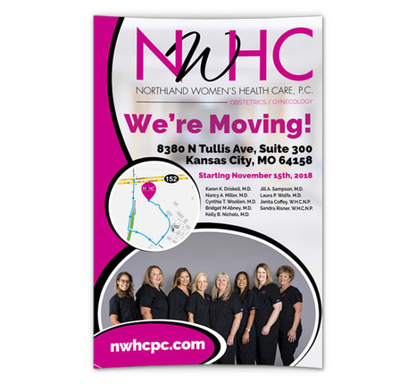 Northland Women's Health Care We're Moving Posters Red Crow Marketing